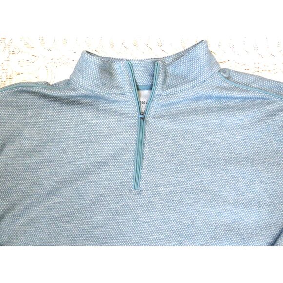 Ahead Casuals Men's Pullover Golf Sweater 1/4 Zip  Sea Foam Green   EUC - Picture 2 of 7